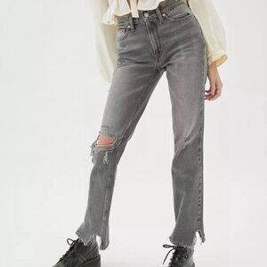 BDG Denim Bootcut Distressed High Rise Rigid Jeans Gray Urban Outfitters UO 28
